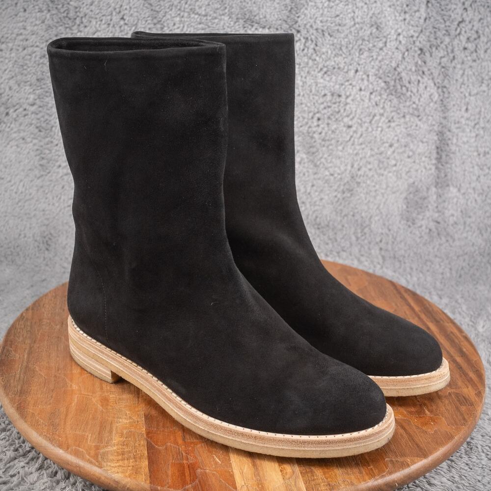 EUC TAMARA MELLON Black Suede "OFF DUTY ANKLE" Boots Eu 39.5 US Size 9 $695 MSRP